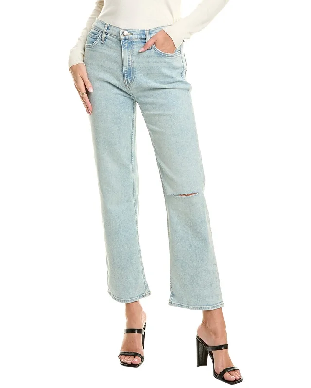 Hudson Jeans Remi High-Rise Straight Ankle Pant Fashionable Raw Hemmed Jeans