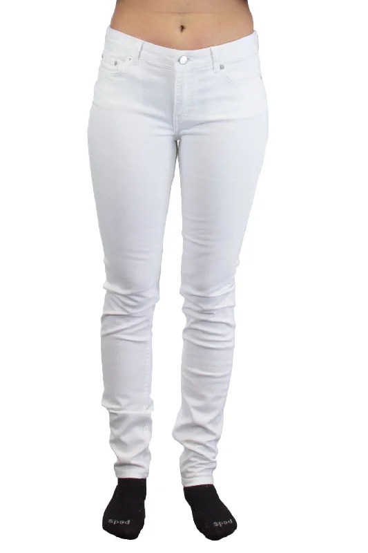 BLK DNM Women's Avon White Slim Fit Jeans #WJ790102 $215 NWT Comfortable Drawstring Waist Jeans