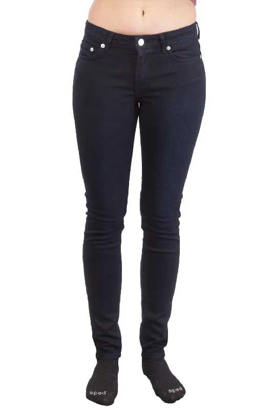 BLK DNM Women's Furman Blue Slim Jeans #WJ410701 $215 NWT Fashionable Button-Front Jeans