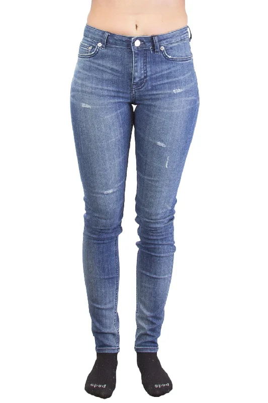 BLK DNM Women's Ostend Blue Distressed Jeans #WJ312701 $215 NWT Comfortable Distressed Straight-Leg Jeans