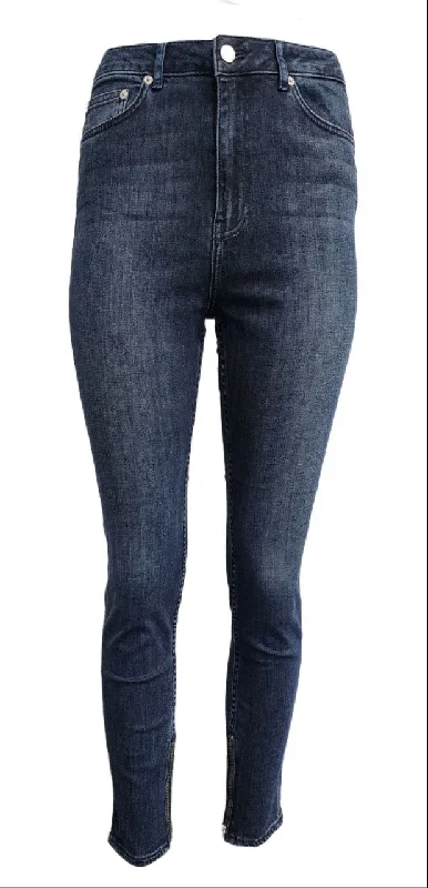 BLK DNM Women's Water Blue High Rise Jeans #WJ580101 $190 NWT Casual Bootcut Ripped Jeans