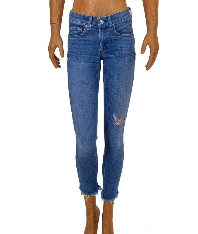 "Capri" Distressed Crop Jeans Trendy Plus Size Jeans