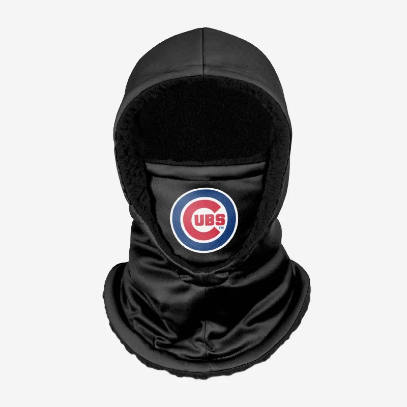 Chicago Cubs Black Hooded Gaiter Hooded Sweatshirt Casual Wear Street Style