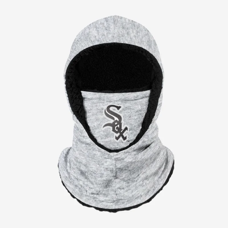 Chicago White Sox Heather Grey Big Logo Hooded Gaiter Hoodie with Typography Text Message