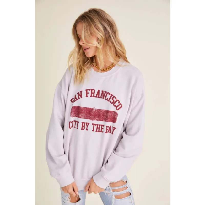 City By The Bay Sweatshirt Hoodie with Front Slit Layering Stylish