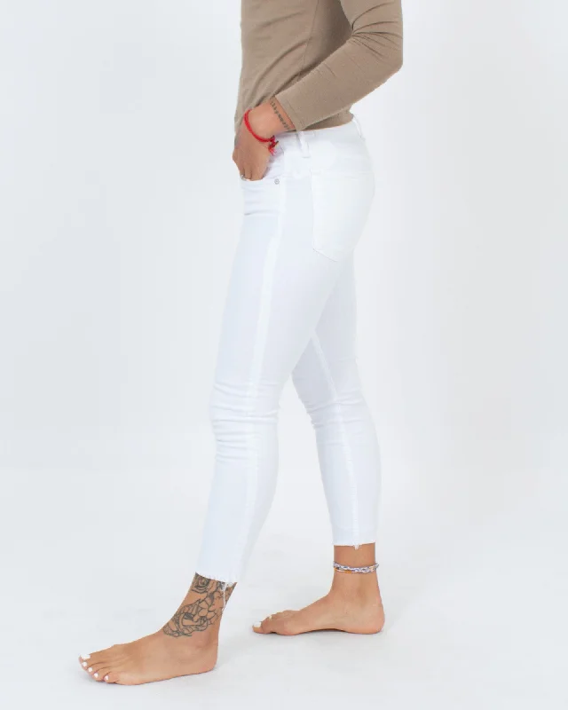 "Dre" Capri White Skinny Jeans Elegant Bootcut Fit Jeans