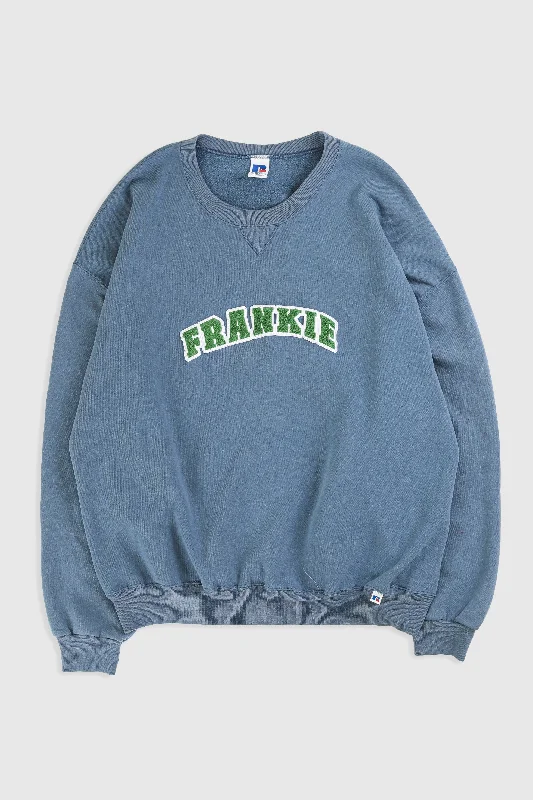 Frankie Upcycled Varsity Sweatshirt - XXL Hoodie with Zipper Versatile Modern