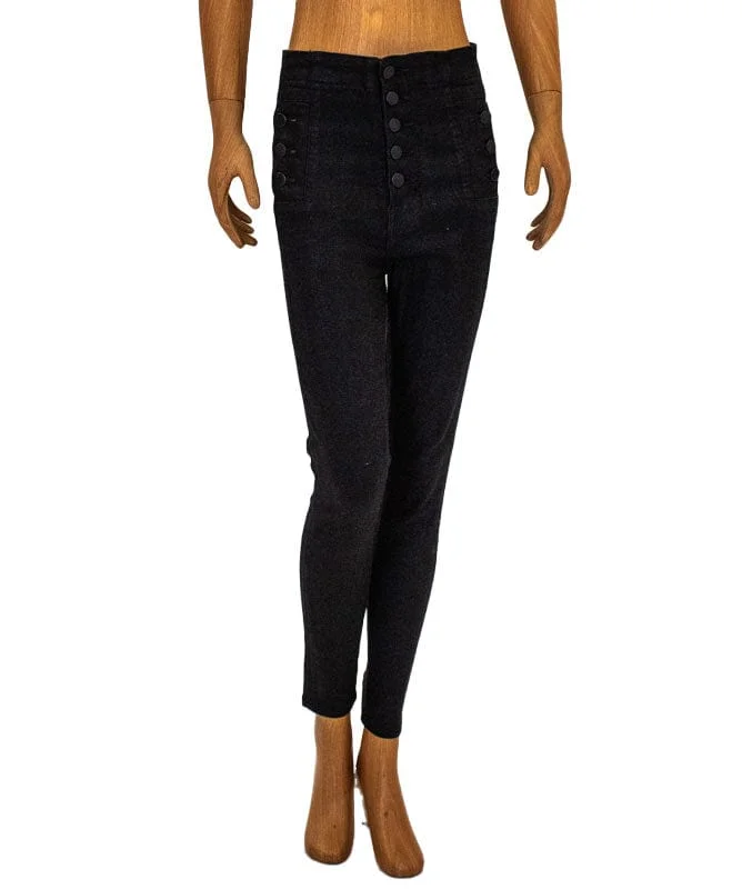 High-Rise "Natasha" Black Skinny Jeans Elegant Dark-Wash Bootcut Jeans