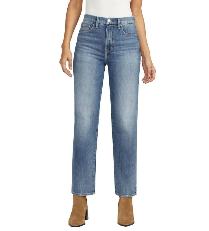 High Rise Rachel Jeans In Blue Casual Loose Fit Jeans