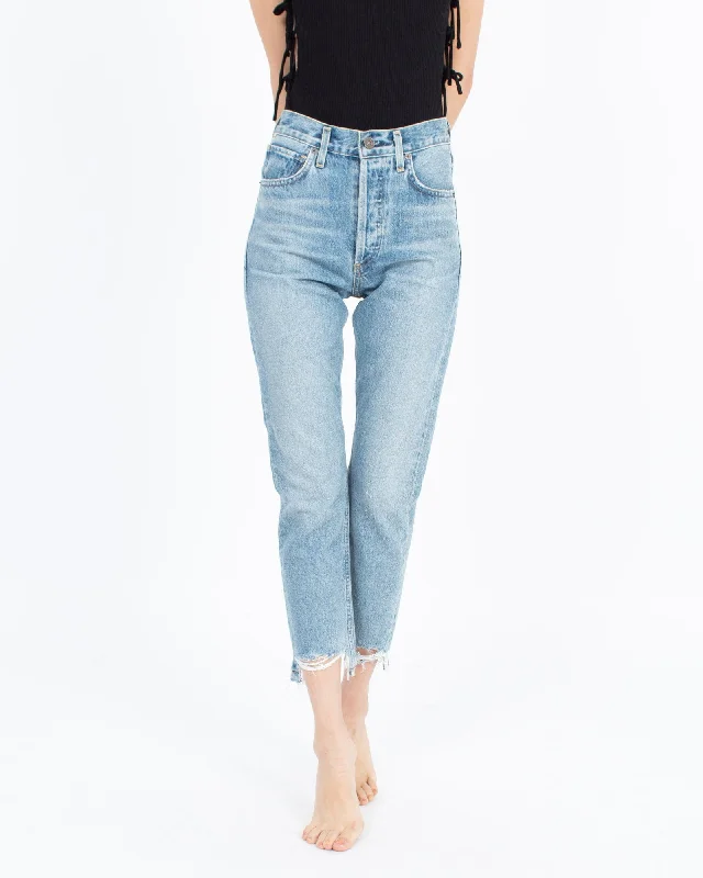 High-Rise Slim Fit Jeans Comfortable Boyfriend Jeans