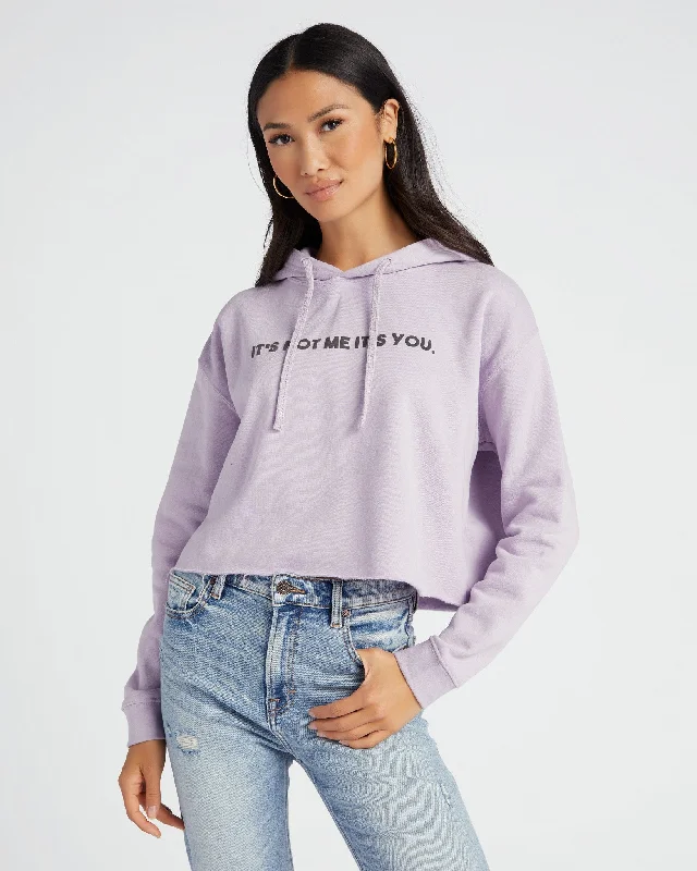 It's Not Me It's You Crop Hoodie Hoodie with Embroidery Detailed Premium