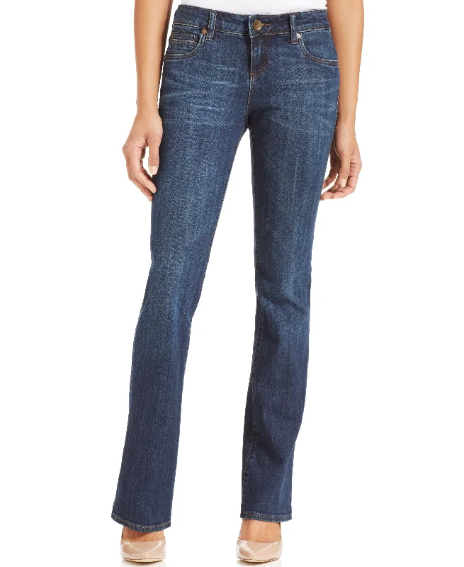 Kut from the Kloth Natalie Mid Rise Bootcut Jeans Chic Rolled Cuff Denim Jeans