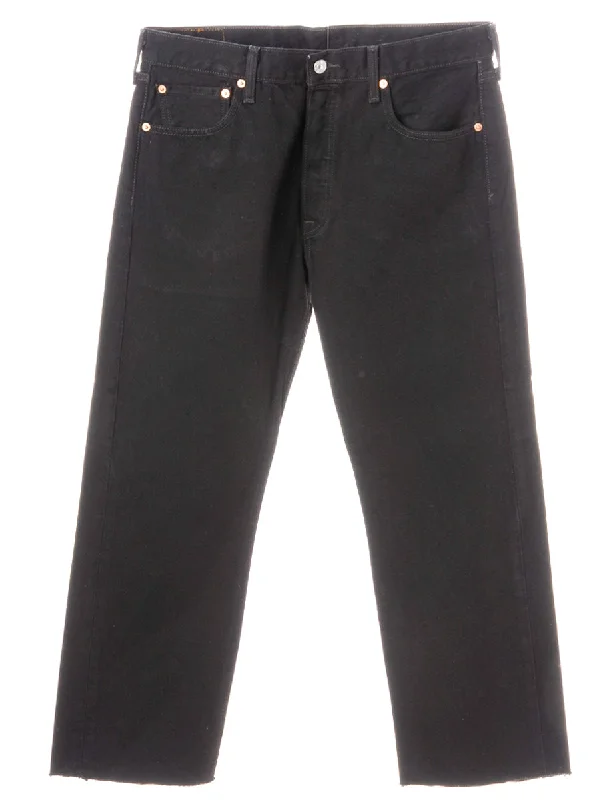 Label Black Cropped Jeans Stylish Paperbag Waist Denim