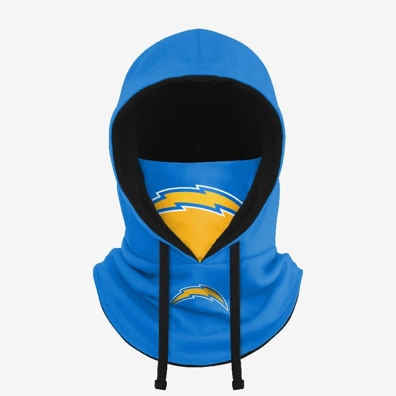 Los Angeles Chargers Drawstring Hooded Gaiter Hoodie with Elastic Waist Stretchable Comfortable