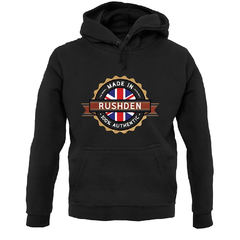 Made In Rushden 100% Authentic Unisex Hoodie Hoodie with High Neck Warm Protective