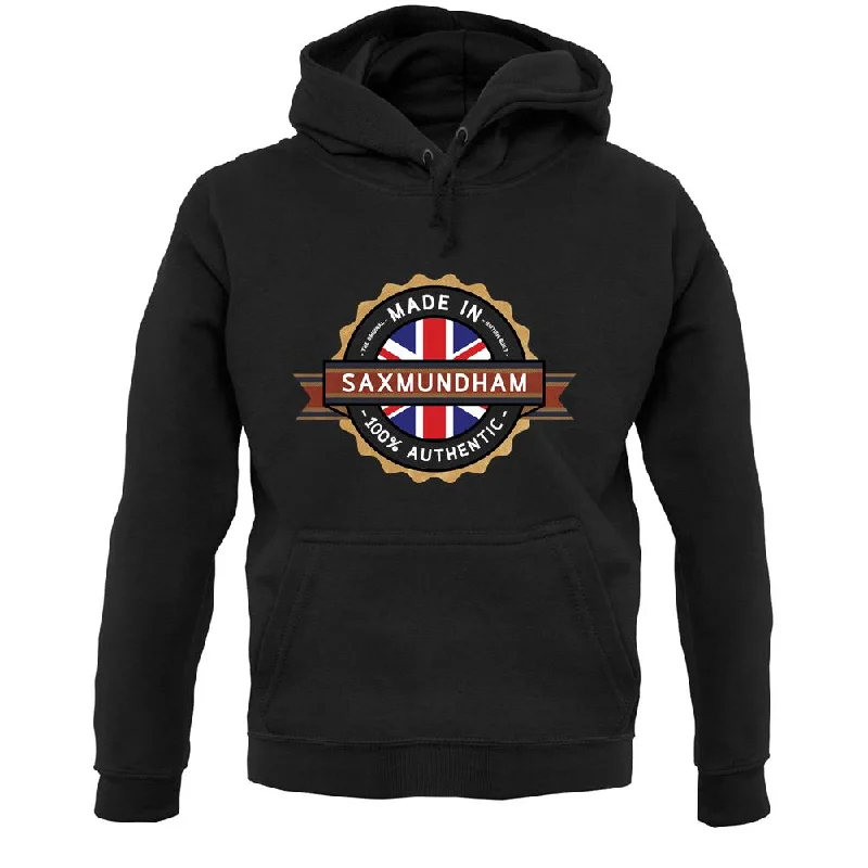 Made In Saxmundham 100% Authentic Unisex Hoodie Hoodie with Hem Contrast Bold Stylish