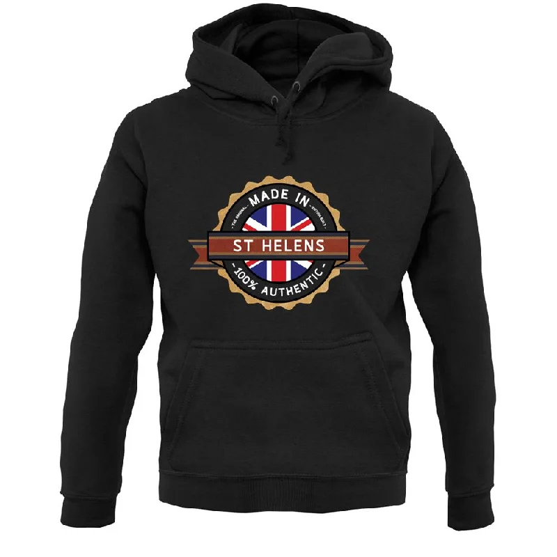 Made In St Helens 100% Authentic Unisex Hoodie Hoodie with Puffed Sleeves Voluminous Trendy