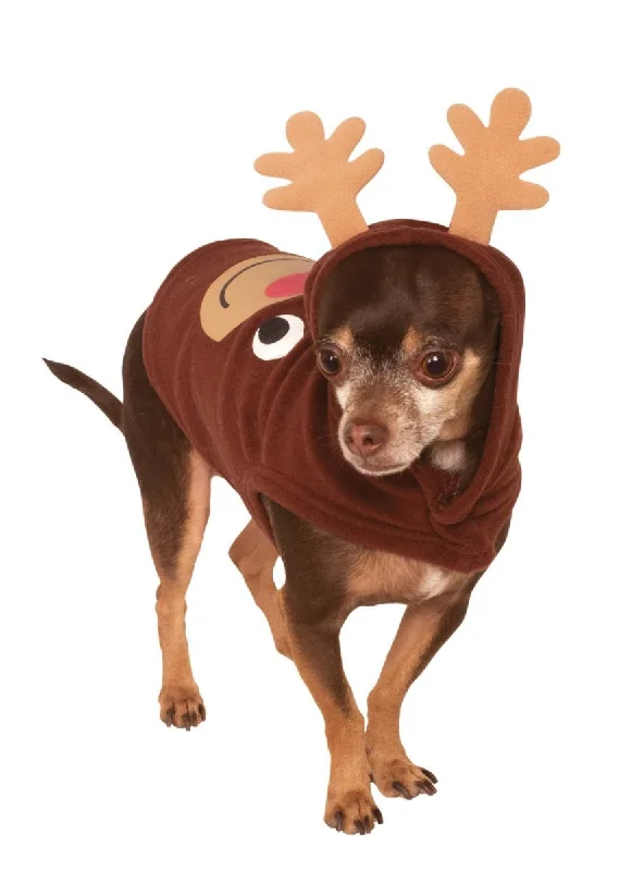 Rudolf the Reindeer Christmas Dog Hoodie Pet Costume Hoodie with Drawstring Waist Adjustable Fitted