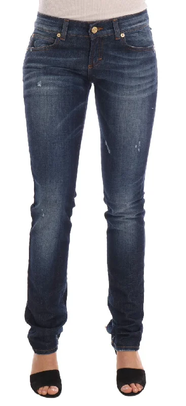 John Galliano Stylish Skinny Low Rise Denim Jeans Casual Wide-Legged Denim Jeans