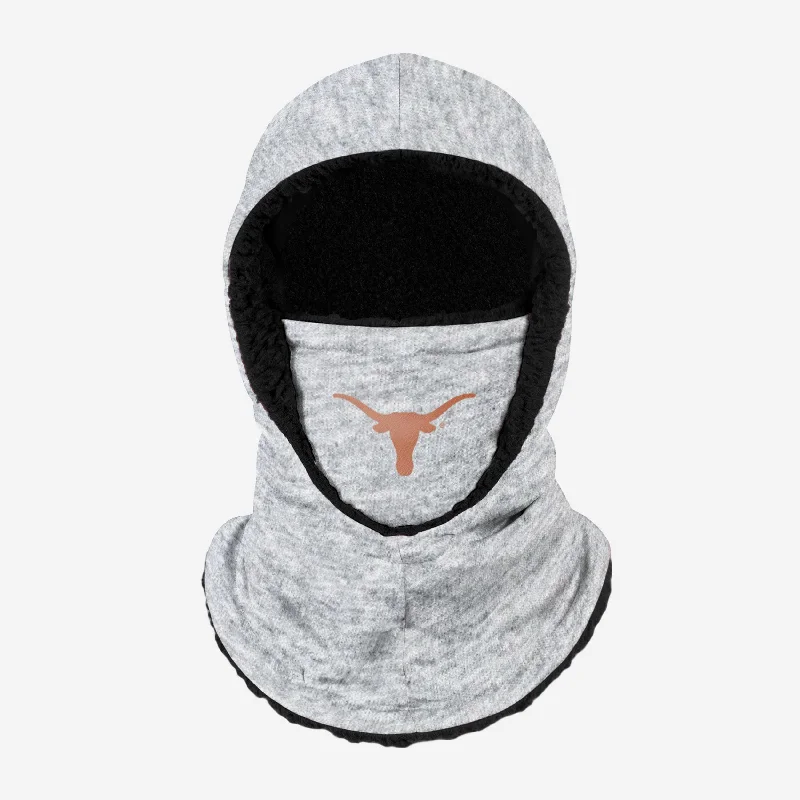 Texas Longhorns Heather Grey Big Logo Hooded Gaiter Hoodie with Lace Feminine Delicate