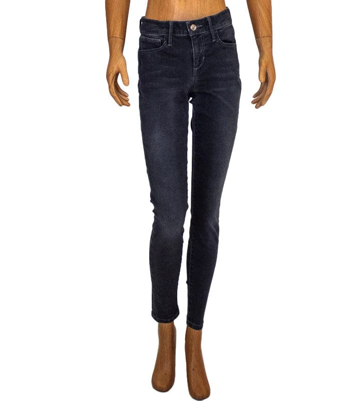 "The Icon" Mid-Rise Skinny Ankle Jeans Classic Black Denim Jeans