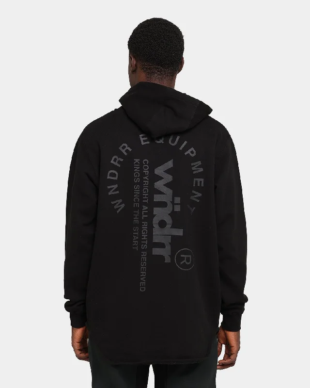 WNDRR Stage Curved Hoodie Black Hoodie with Logo Branding Identity