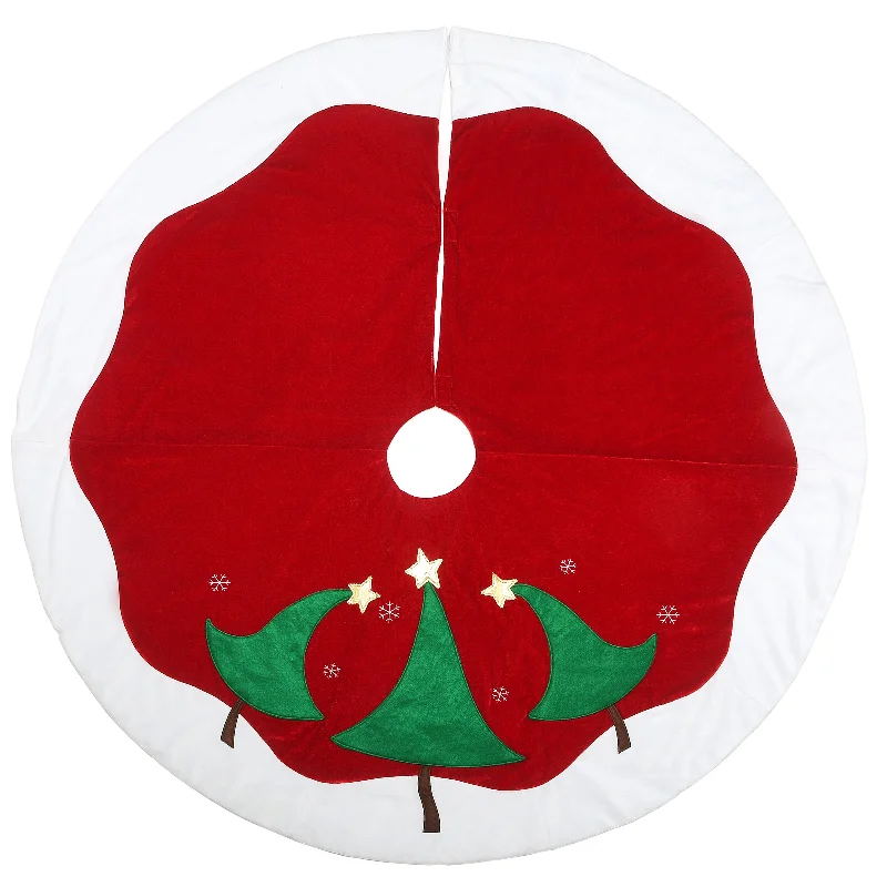 48 in. General Store Collection Red and White Tree Skirt corduroy skirt durable