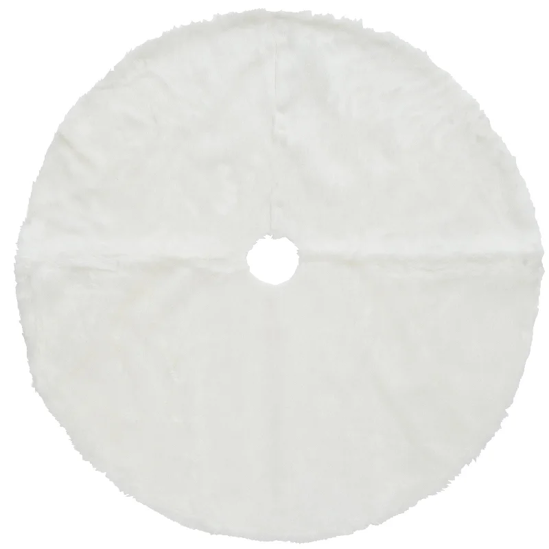 48 in. General Store Collection White Faux Fur Tree Skirt linen skirt airy