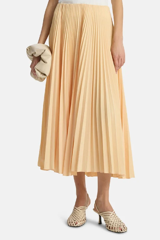 Tatum Pleated Midi Skirt Au Lait denim skirt classic