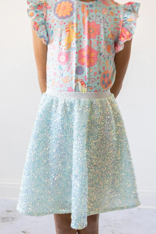 SALE Aqua Sequin Twirl Skirt athletic skirt fit
