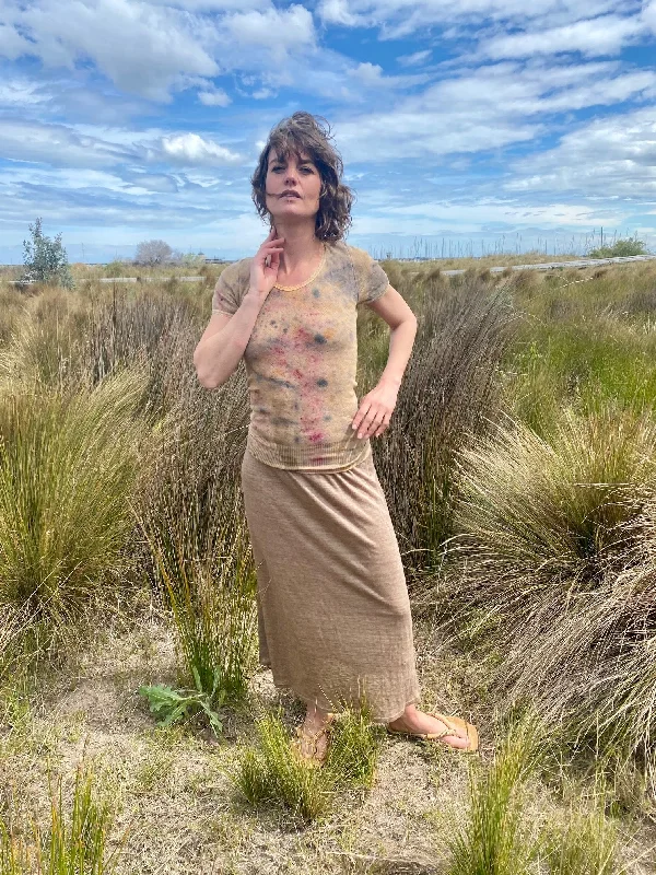 Arlo Skirt Bronze leather skirt modern
