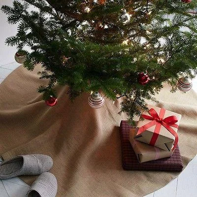 Burlap Christmas Tree Skirt Under The Tree, 60-Inch mini skirt trendy