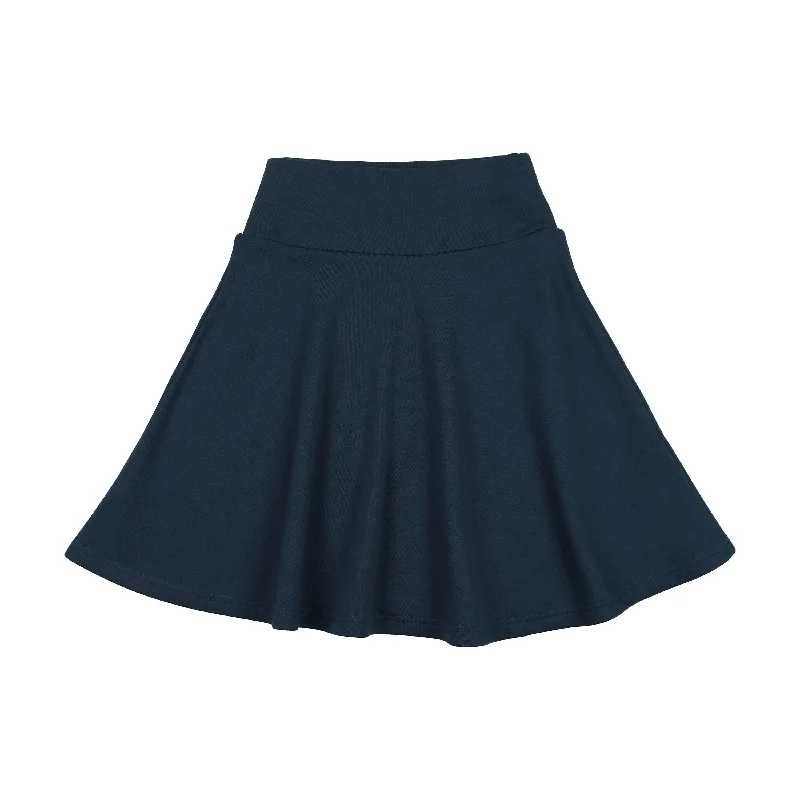 Coco Blanc Blue Circle Skirt high slit skirt