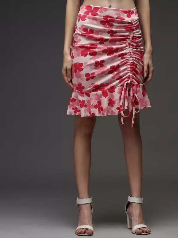 TANDUL  Women Printed Flared Multicolor Skirt silk skirt luxurious