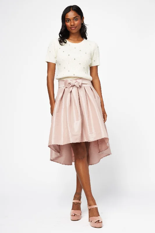 Eleanor High-Low Skirt linen skirt natural