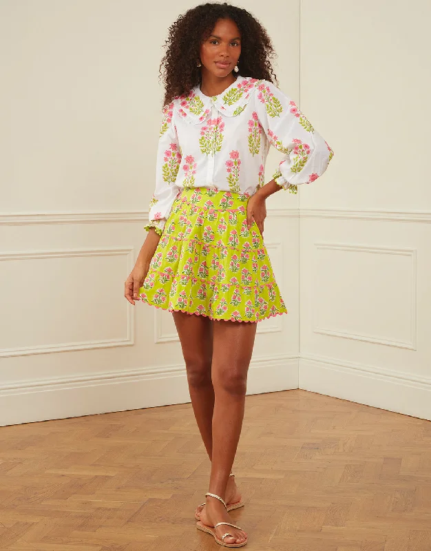 Elsie Mini Skirt - Lime Tulip corduroy skirt comfortable