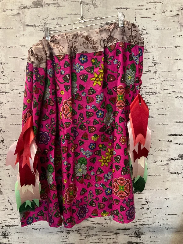 Handmade Grandmother Stories Pink with Birch Top Ribbon Skirt corduroy skirt durable