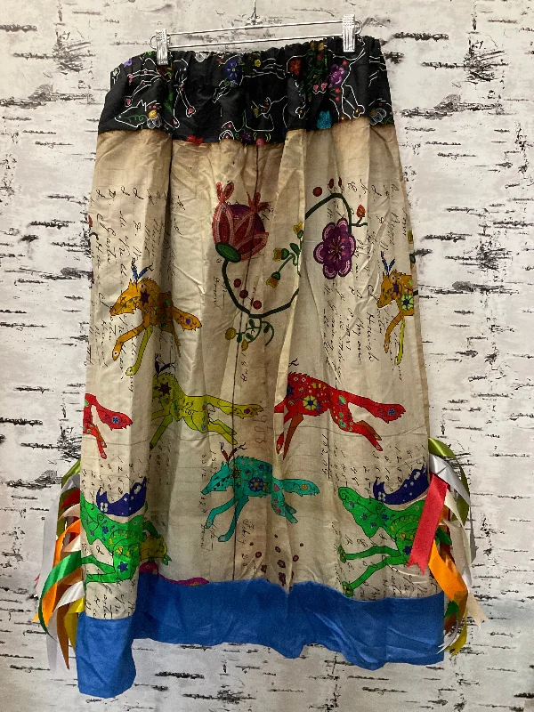 Handmade Ledger way of life w/ Floral beaded Top Ribbon Skirt summer skirt style