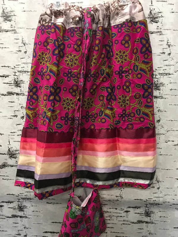 Handmade Magenta Beaded Blackfoot & Satin Birch Buffalo w/ Bag Ribbon Skirt denim skirt durable