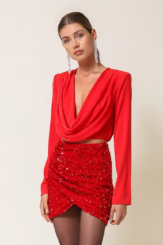 Hurley Sequin Skirt Scarlet denim skirt casual