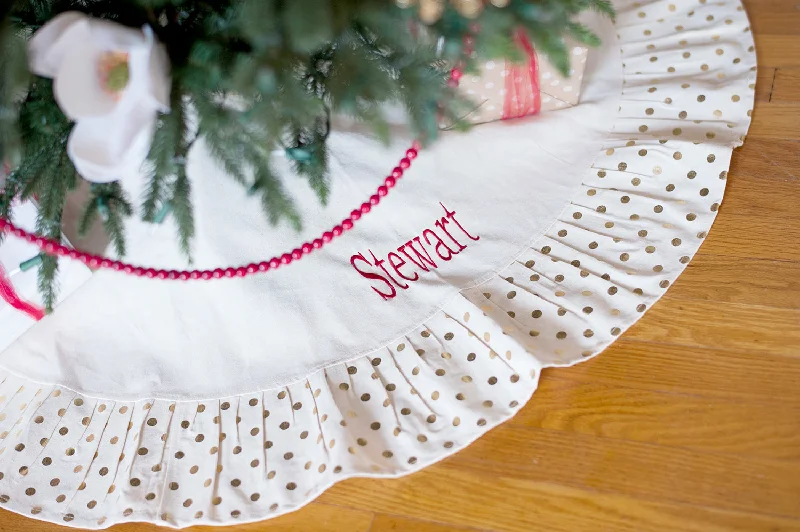 Juco Natural & Gold Dot Holiday Tree Skirt low waist skirt
