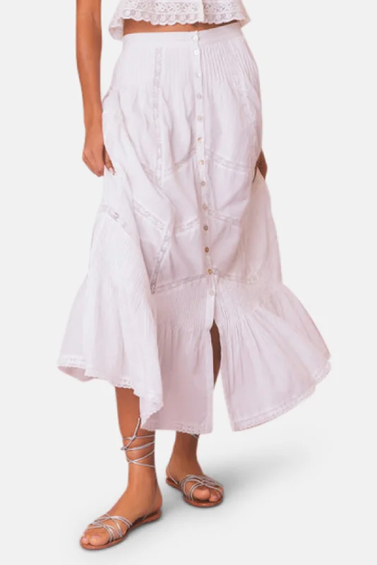 Ritson Cotton Midi Skirt True White leather skirt sleek