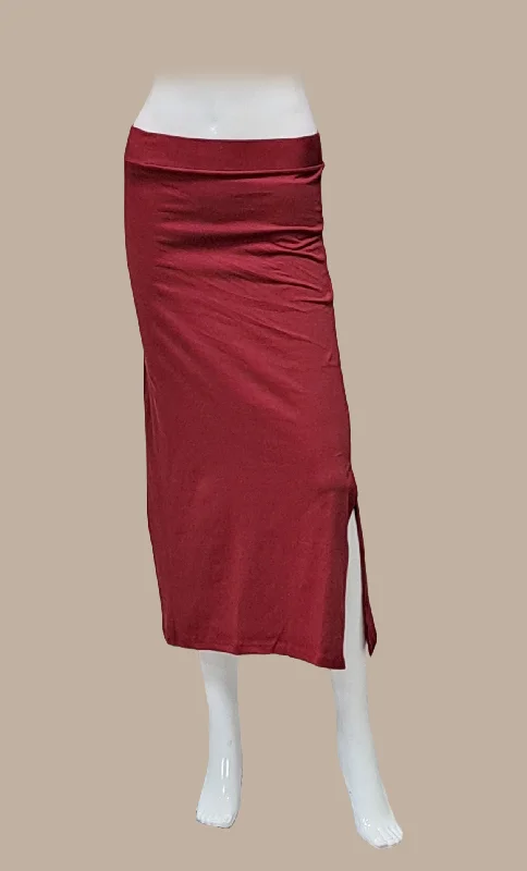 Maroon Shape Wear Under Skirt velvet skirt luxury