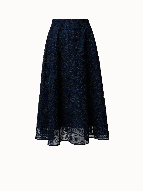 Metallic 3D Dot Embroidery Midi Skirt velvet skirt luxury