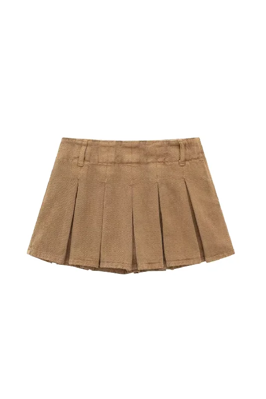 'Payton' Low-waist Pleated Skort cashmere skirt rich