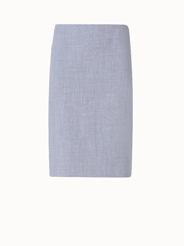 Pencil Skirt in Wool Double-Face with Zip Pockets denim skirt stylish