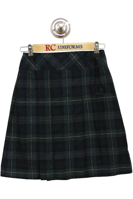 Plaid 832 Mock Wrap Skirt silk skirt elegant