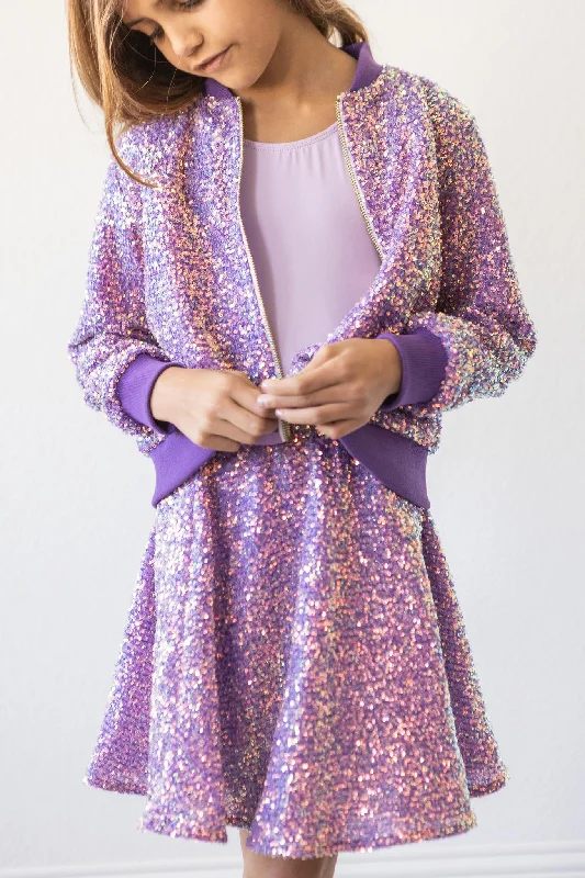 SALE Purple Sequin Twirl Skirt vintage skirt charm