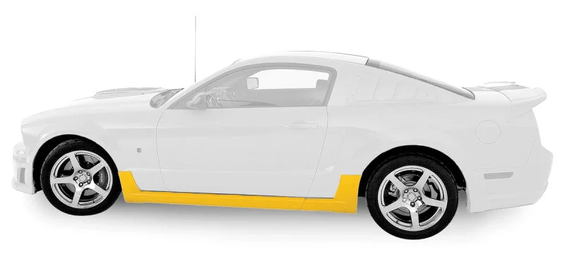 Roush 2005-2009 Ford Mustang 4.0L/4.6L Unpainted Side Skirt Kit denim skirt classic