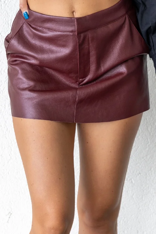 EMILY LEATHER SKORT cashmere skirt soft